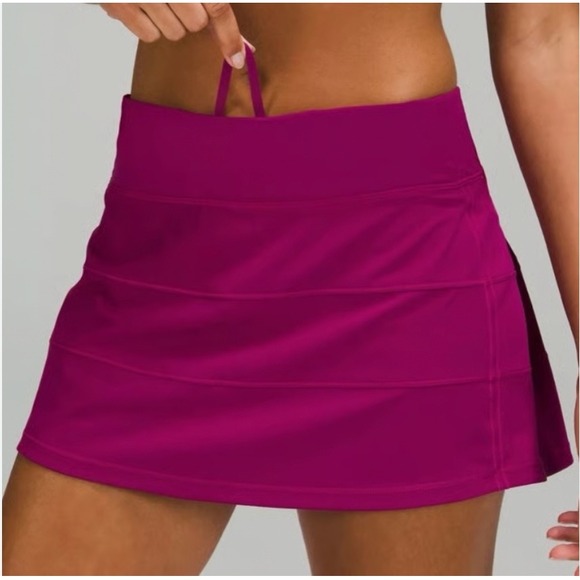 Lululemon Pace Rival Mid-Rise Skirt Ripened Raspberry Built-In Shorts, Size 10 - Picture 7 of 8